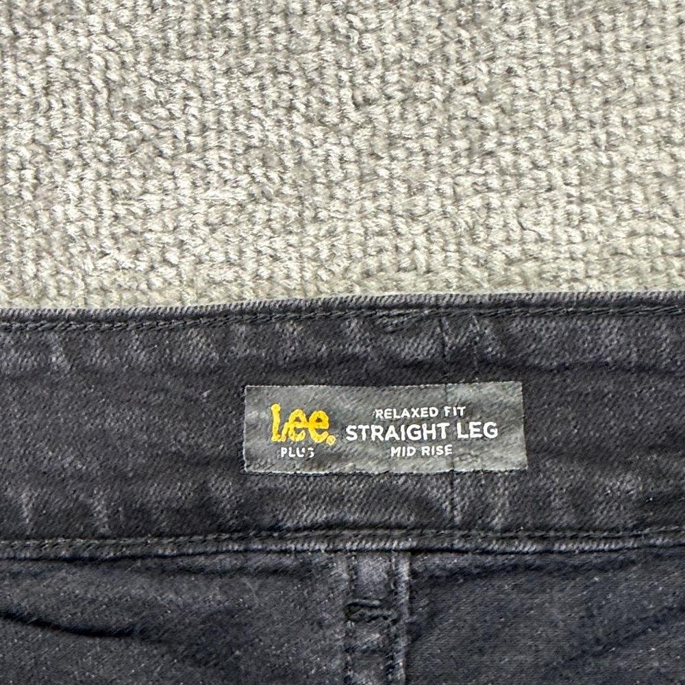 Lee Black Jeans Relaxed Fit Straight Leg Mid Rise Pants Womens 18W 18 - Picture 10 of 11